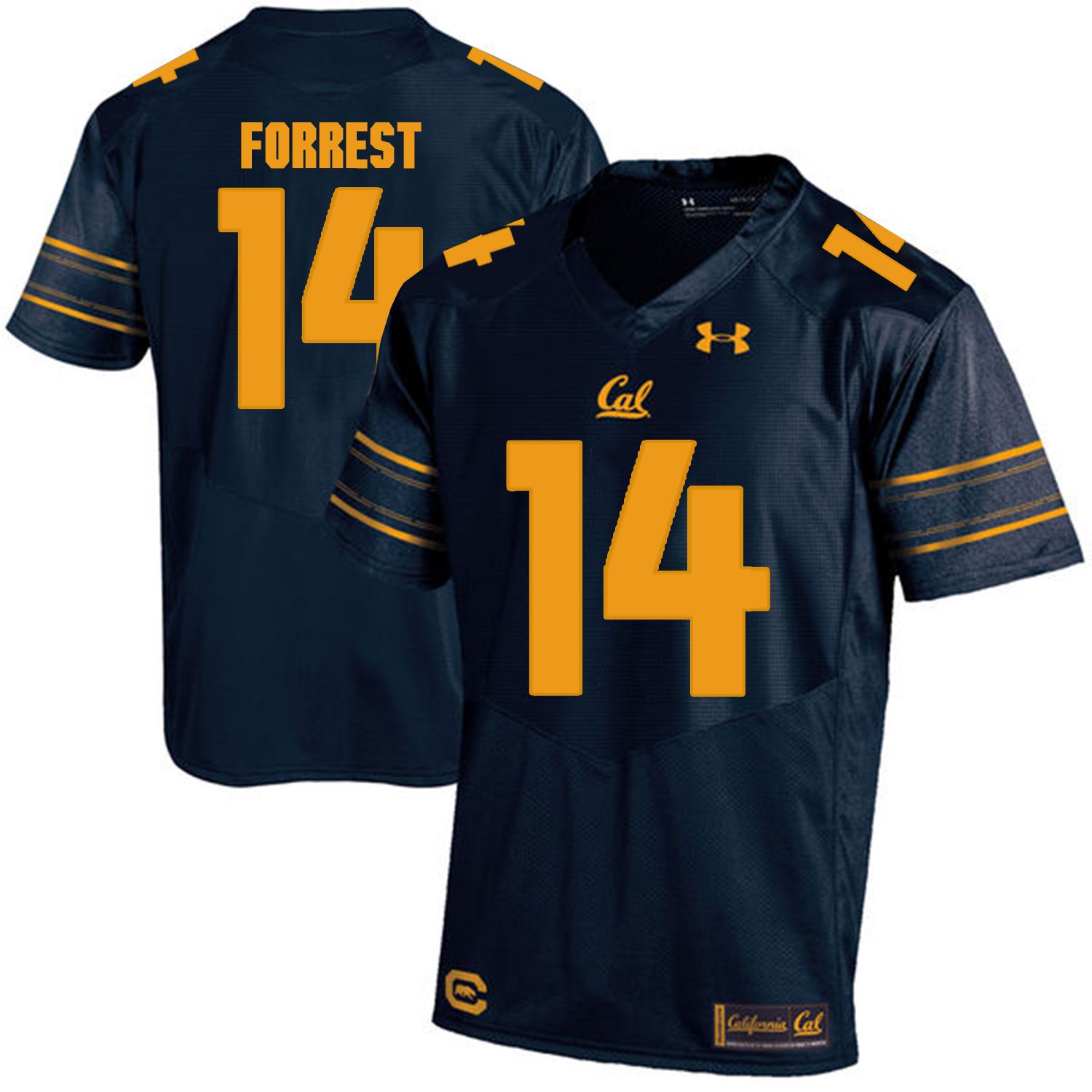 Men California Golden Bears #14 Chase Forrest Dark blue Customized NCAA Jerseys->customized ncaa jersey->Custom Jersey
